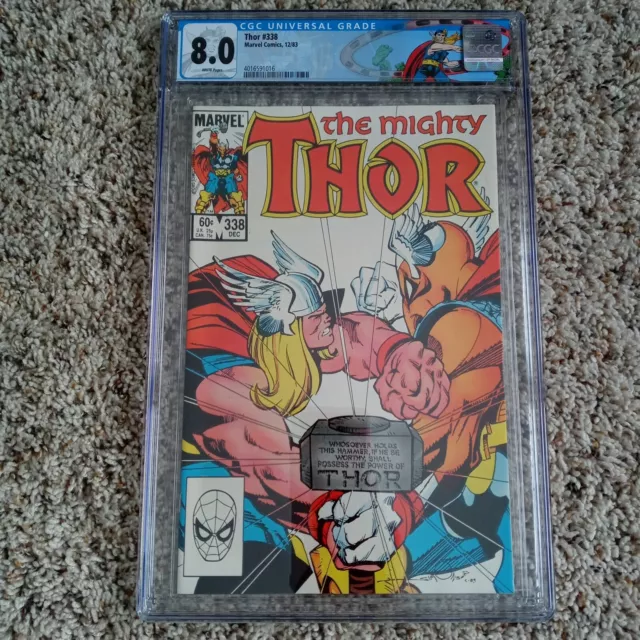 Thor #338🔥1983 CGC 8.0🔥2nd App Beta Ray Bill🔥W/P Custom Label🔥Walt Simonson