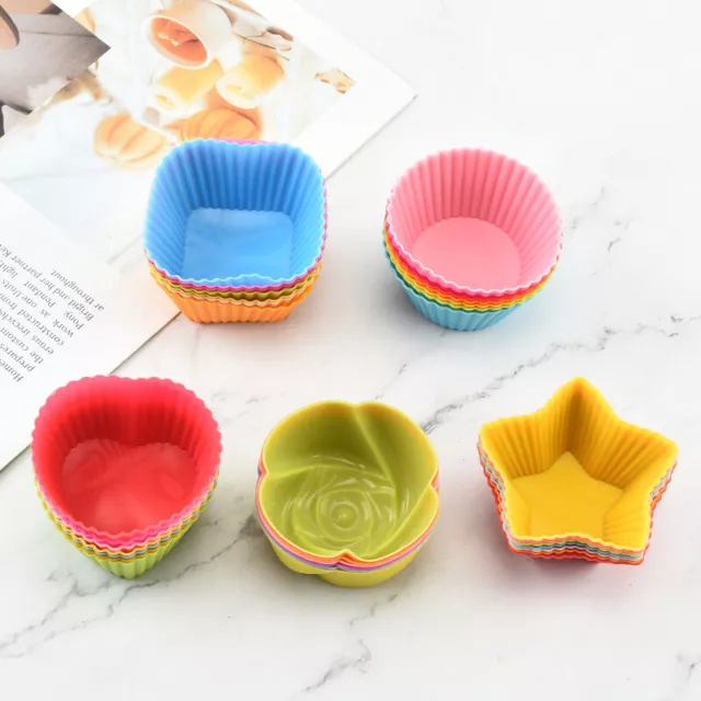 7pcs/Set Silicone Cake Mold Muffin Cupcake Baking Molds DIY Cake Decorating T-P1