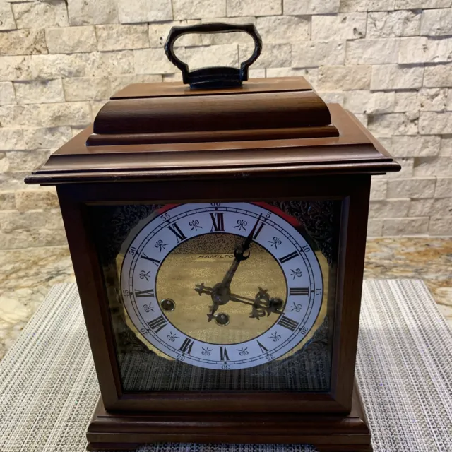 Franz Hermle Vintage Hamilton Westminster Mantle Clock West Germany With Key
