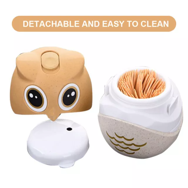 Owl Shaped Toothpick Holder Container Wheat Straw Table Toothpick Storage Box CM