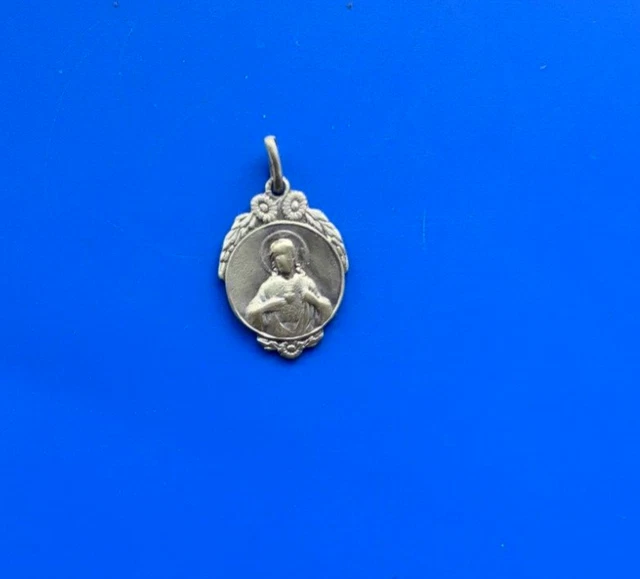 Médaille Ancienne Religieuse - Vierge Marie Et L'Enfant Jésus - Plaqué Argent - Années 1950 - Occasion