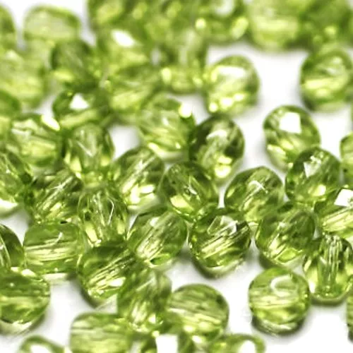 60  FACETTES  Cristal de Bohême  4MM  LIGHT OLIVINE