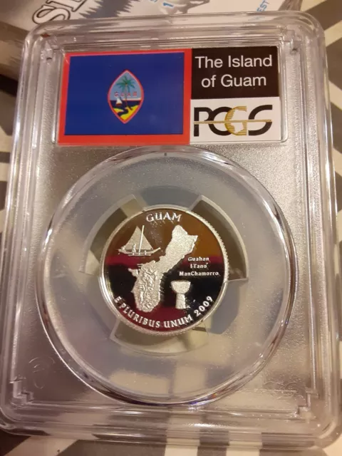 2009 S Silver Proof Guam  Territories Quarter Pcgs Pr69Dcam