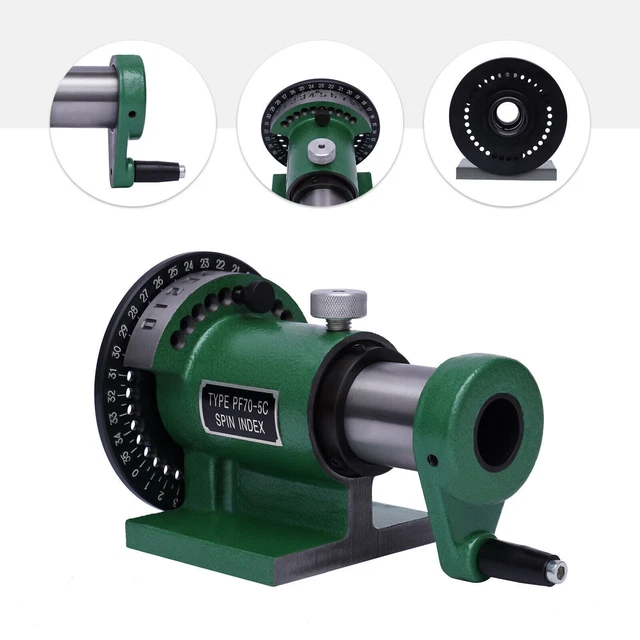 PF70-5C , 5C Collet Spin Indexing Jigs Precision 1-1/8" Spin Index Fixture Jig