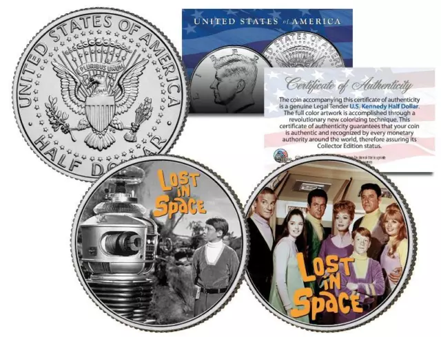 LOST IN SPACE * TV SHOW * JFK Half Dollar 2-Coin Set Will Robinson Robot Smith