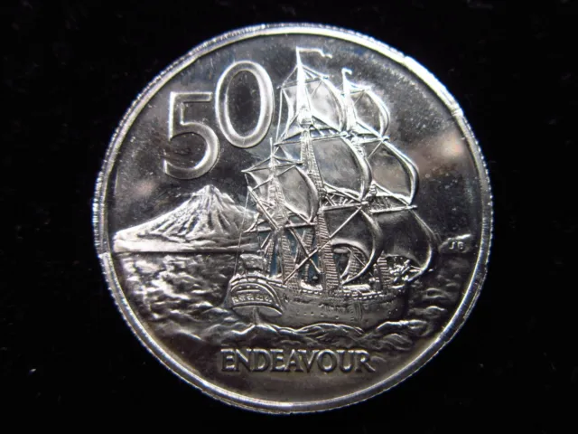NEW ZEALAND 50 Cents 1967 Proof HMS Endeavour Captain Cook 1558# Money Coin