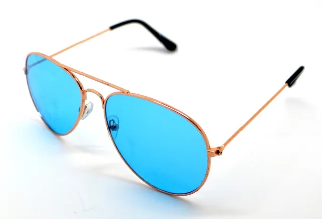 PT Gafas de Sol Aviador Hombre Mujer Sunglasses UV400 Espejo Azul