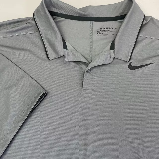 Nike Golf Dri-Fit Victory Solid Performance Polo Shirt Gray Men's XXL 2XL