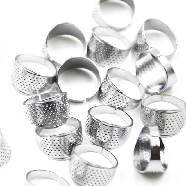 5X Anillo de Dedal Costura Acolchado Metal Dedal Hágalo usted mismo Cuero Artesanal Protector de Dedos ZK