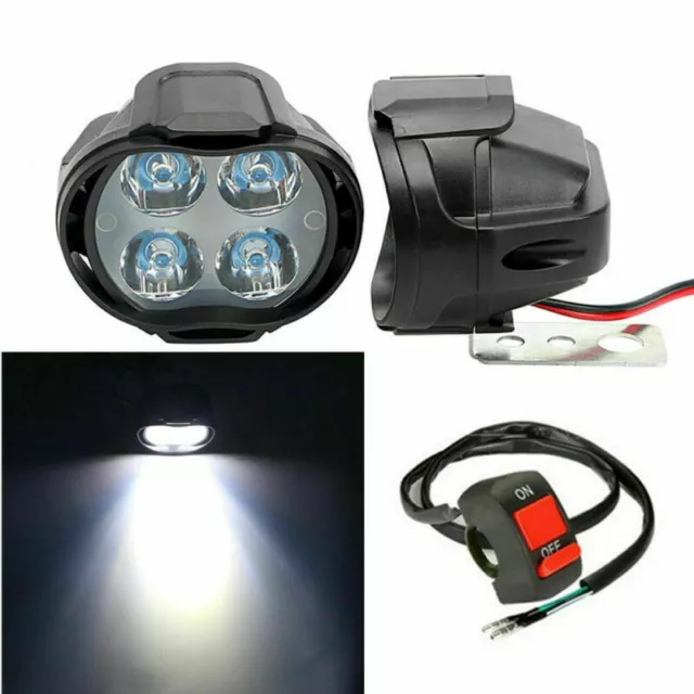 2x moto mini lampe 8W blanc ATV LED phare lumière de brume 12V Universel étanche