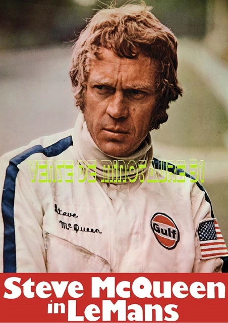 Steve Mac Queen dans Le Mans - affiche plastifiée
