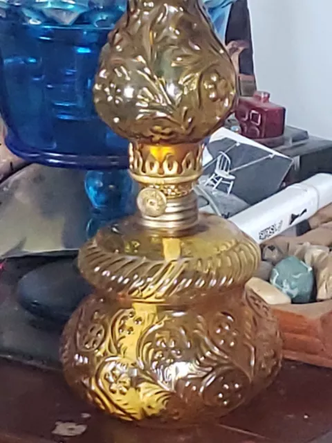 oil lamps antique amber glass lamp