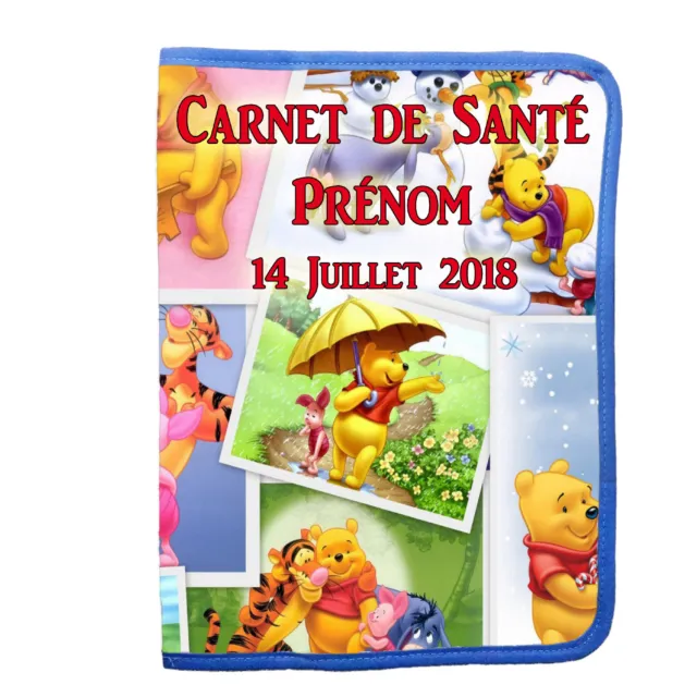 protege carnet de sante ourson avec lien fermeture personnalise prénom réf 28