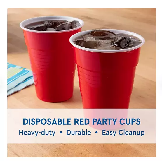 Restaurant Heavy-Duty Red Cups [18 oz. 240 ct]. Party Cups Plastic 3