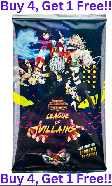 my hero academia booster box 1st edition UNIVERSUS CCG  PRIME CITY COMICS consisting of the following MY HERO ACADEMIA Ccg League