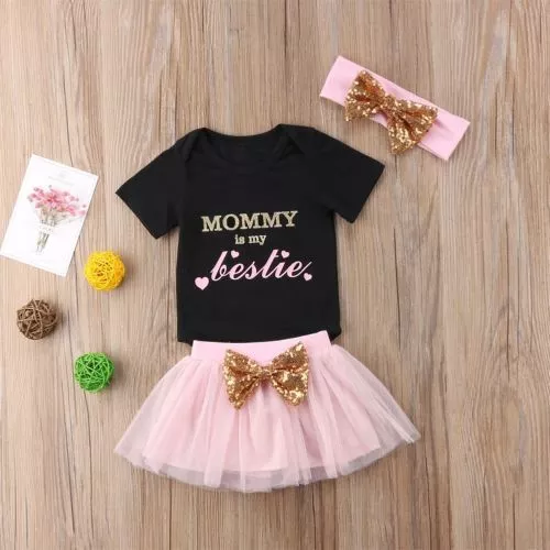 Newborn Baby Girl Clothes Infant Romper Jumpsuit Bow Tutu Lace Dress Outfits 2