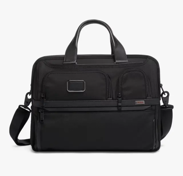 TUMI Alpha 3 Expandable Organizer Laptop Briefcase, Black (RRP: £535) Brand New