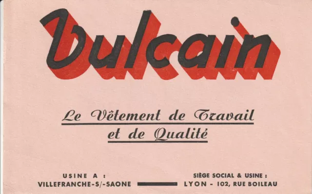 A40 Ancien collection Buvard Vétement de Travail et de qualité VULCAIN