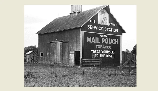 1938 Mail Pouch Tobacco Barn PHOTO Sign, OHIO, Vintage Chewing Advertisement