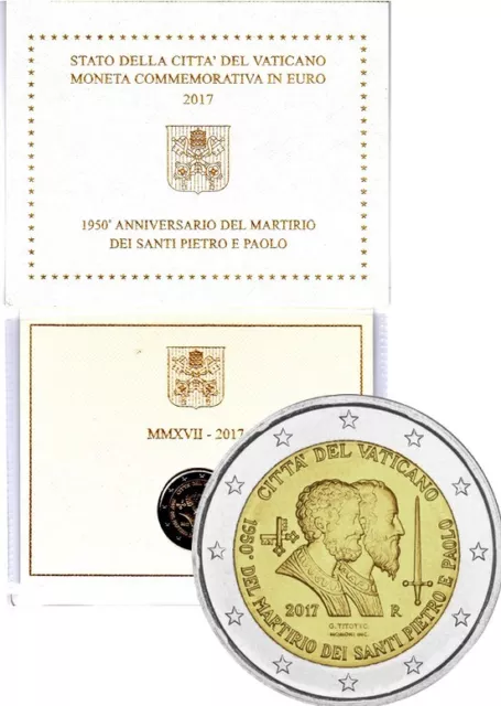 Coffret BU 2 euros commémorative Vatican 2017 Saint Pierre et Saint Paul