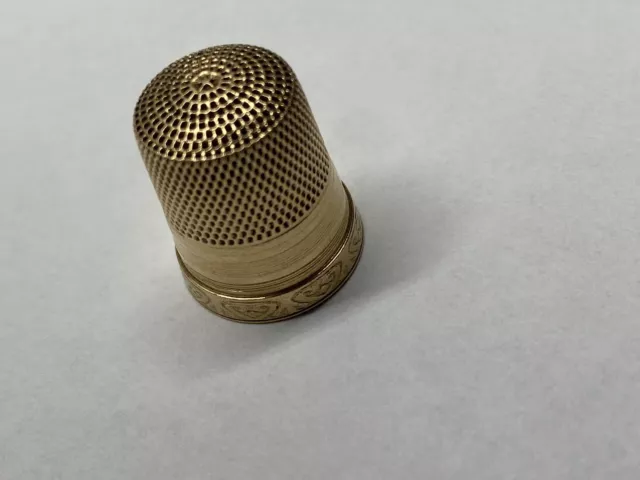 10K Gold Thimble Engraved “From mother 1929” Simons Bros 3.4 Grams