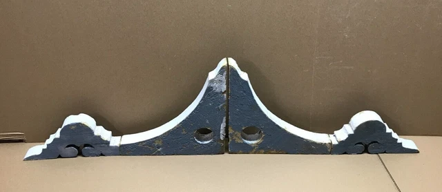 Antique VTG Pair Corbels Gingerbread Shabby Porch Finial Brackets Old 518-23B