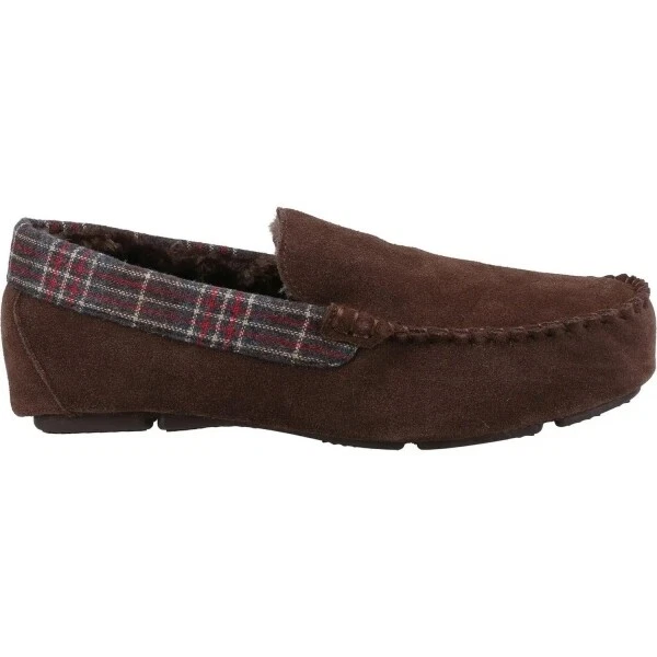 Pantofole Hush Puppies ANDREAS classiche da uomo in pelle scamosciata comfort marrone memory foam