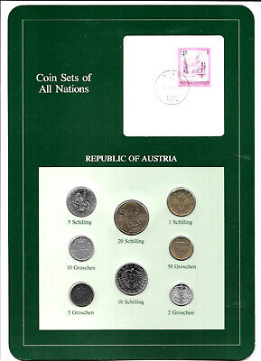 Coin Sets Of All Nations, Austria 2 Groschen - 20 Schilling 1981-1982 Unc.