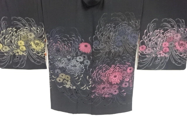 97444# Japanese Kimono / Antique Haori / Woven Kiku
