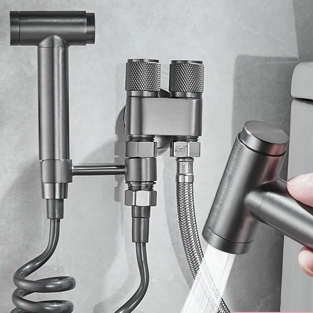 Interruttore rotante doppia presa valvola triangolare doppio controllo per bidet WC