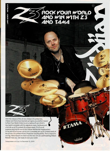 ZILDJIAN Cymbals / TAMA Drums - Lars Ulrich of Metallica - 2009 Print Ad