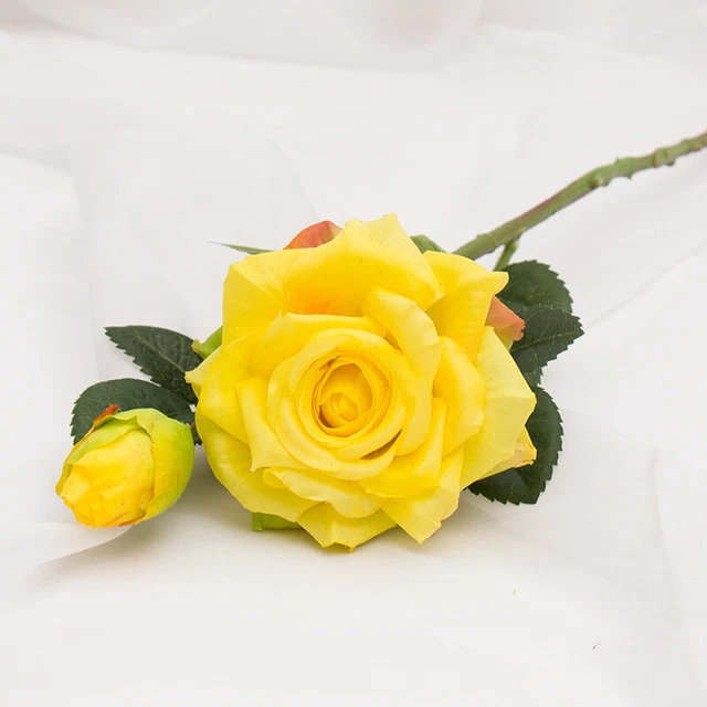 Real Touch Artificial Silk Fake Flower Pink Red Peony Rose Wedding Bouquet Home