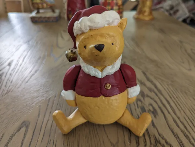 VTG Winnie the Pooh Disney MCF Shelf Sitter Santa Dispay Piece 8" Good Condition