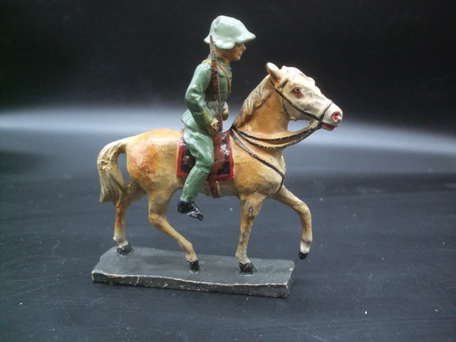 Figurine Elastolin Cavalier Suisse Avec Trompette - Moyen Âge - 1:32 - Allemagne