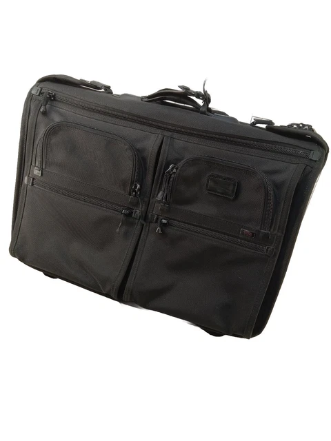 Tumi Alpha II Garment Bag with rolling 2-wheeled design made from ballistic nyl