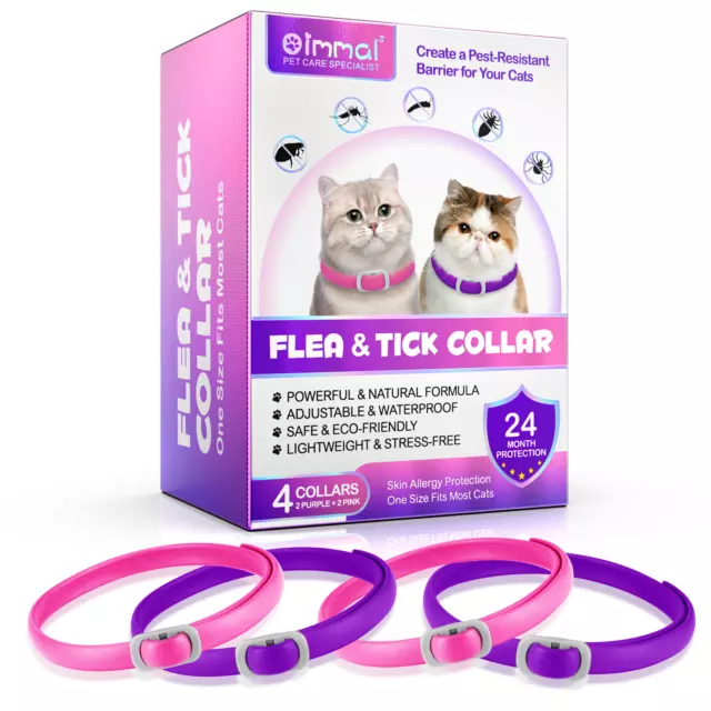 for Cats 24 Month Protection Pet Cat Kitty Adjustable Anti Flea and Tick Collar