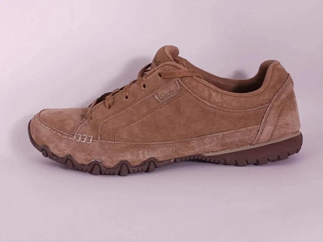 Womens Skechers Relaxed Fit Bikers Curbed Shoe Sneaker Tan Light Brown  Size 9