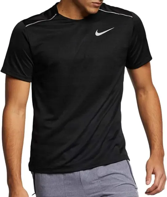 Nike Breathe Men's Reflective Trim Running Short Sleeve Top T-Shirt SZ Med  NWT!