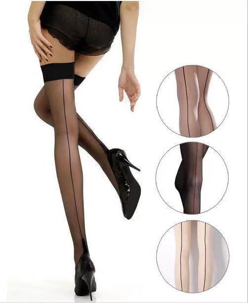 Vintage Retro Seamed Stockings With Cuban Heel 40'S 50'S