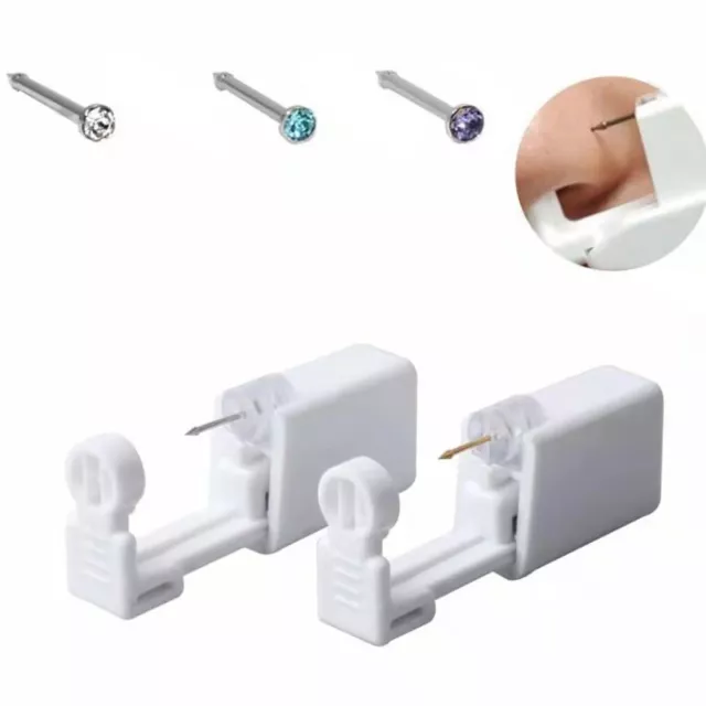 1 Latest Disposable Nose Ear Piercing Unit Earring Gun Kit Home Piercing Tool