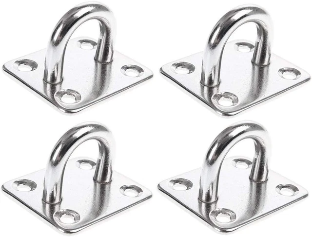 Wall Mount Hook Heavy Duty Anchor Diamond Pad Eye Plate 5mm 3/16 Stainless Steel