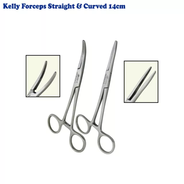 Hemostatic Surgical Artery Clamp Locking Pliers Kelly Forceps Curved & Straight