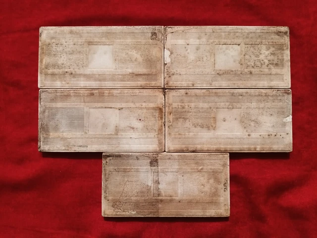 5 Piece Lot Art Deco Floral Design Used Majolica Ceramic Tiles Japan 0300 9