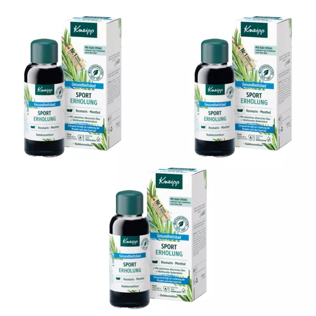 3x Kneipp Gesundheitsbad Sport Erholung Rosmarin je 100ml Badeöl Ätherische Öle