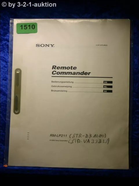 Sony Bedienungsanleitung RM LP211 Remote Commander (#1510)