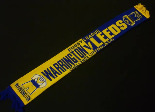 Warrington Wolves v Leeds Rhinos Rugby Scarf Challenge Cup Final 2010