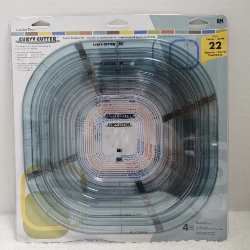 Nuevo en paquete CutterBee Cortador Curvilíneo Juego de Plantillas Cuadradas 4 Piezas EK Success Scrapbook