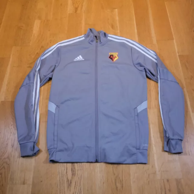 Adidas Watford FC Grey Tracksuit Jacket S Full Zip Track Training Football Club