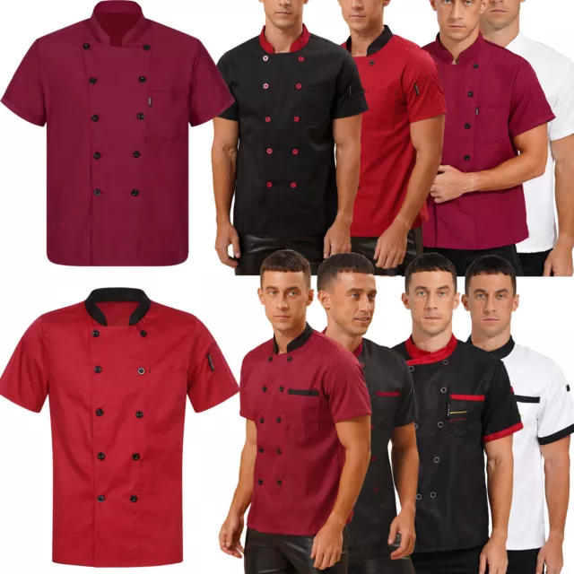Unisex Chef Mantel Jacke Restaurant Küche Arbeitskleidung Koch Backen Uniform
