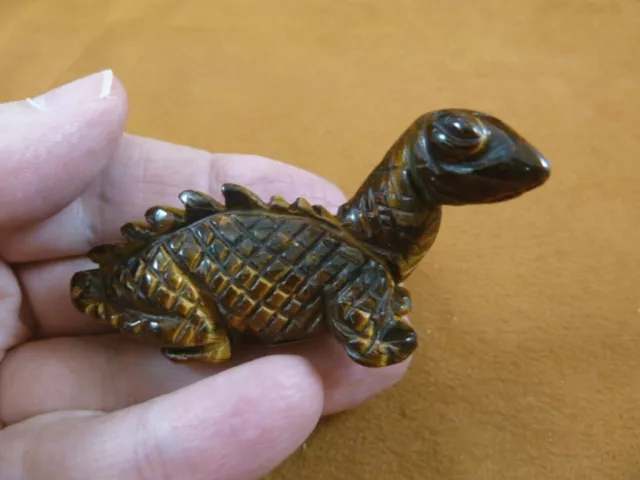 Y-LIZ-CH-712) brown Tiger's eye CHAMELEON LIZARD gemstone carving I love lizards